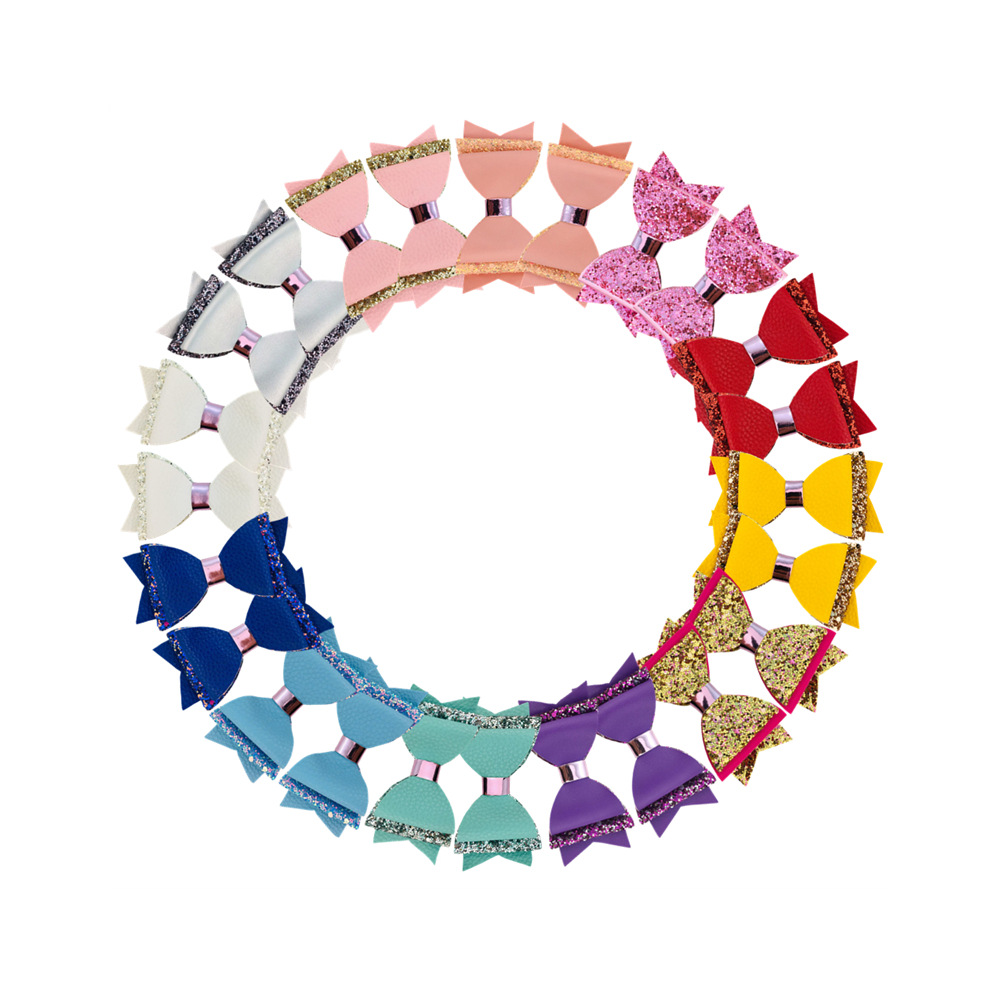 INS 10cm PU bow flower accessories KX0418