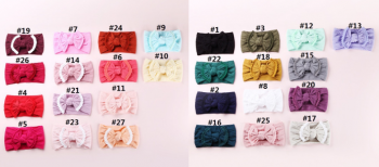 Nylon headband with Pom fringe bow NS9591