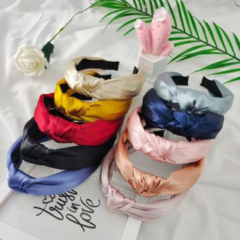 Solid satin knotted headbands FX01