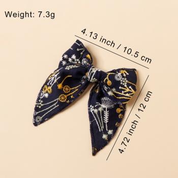 Embroidered Bow Clip FJ031