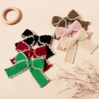 Knitted bow hair clip FJ032