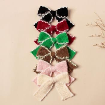 Knitted bow hair clip FJ032