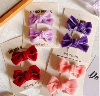 Velvet Bow Clip QY089