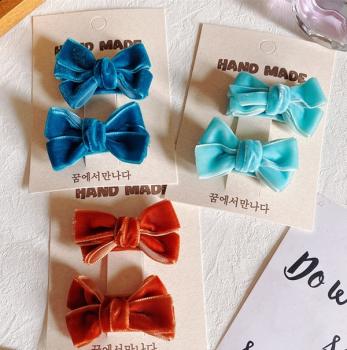Velvet Bow Clip QY089