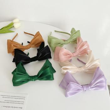 Solid Satin Bow headband MS0115