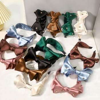 Solid Satin Bow Headbands MS0118
